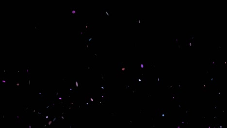 colorful confetti falling on black background