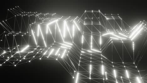 4k 3d animation. plexus effect. abstract digital connection moving dots and lines