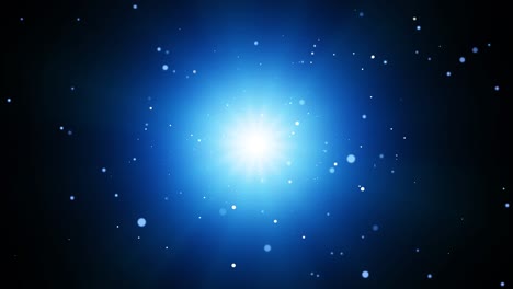 dynamic cosmic motion: radiant sunbeams and floating particles - celestial radiance: glowing stardust in the deep space