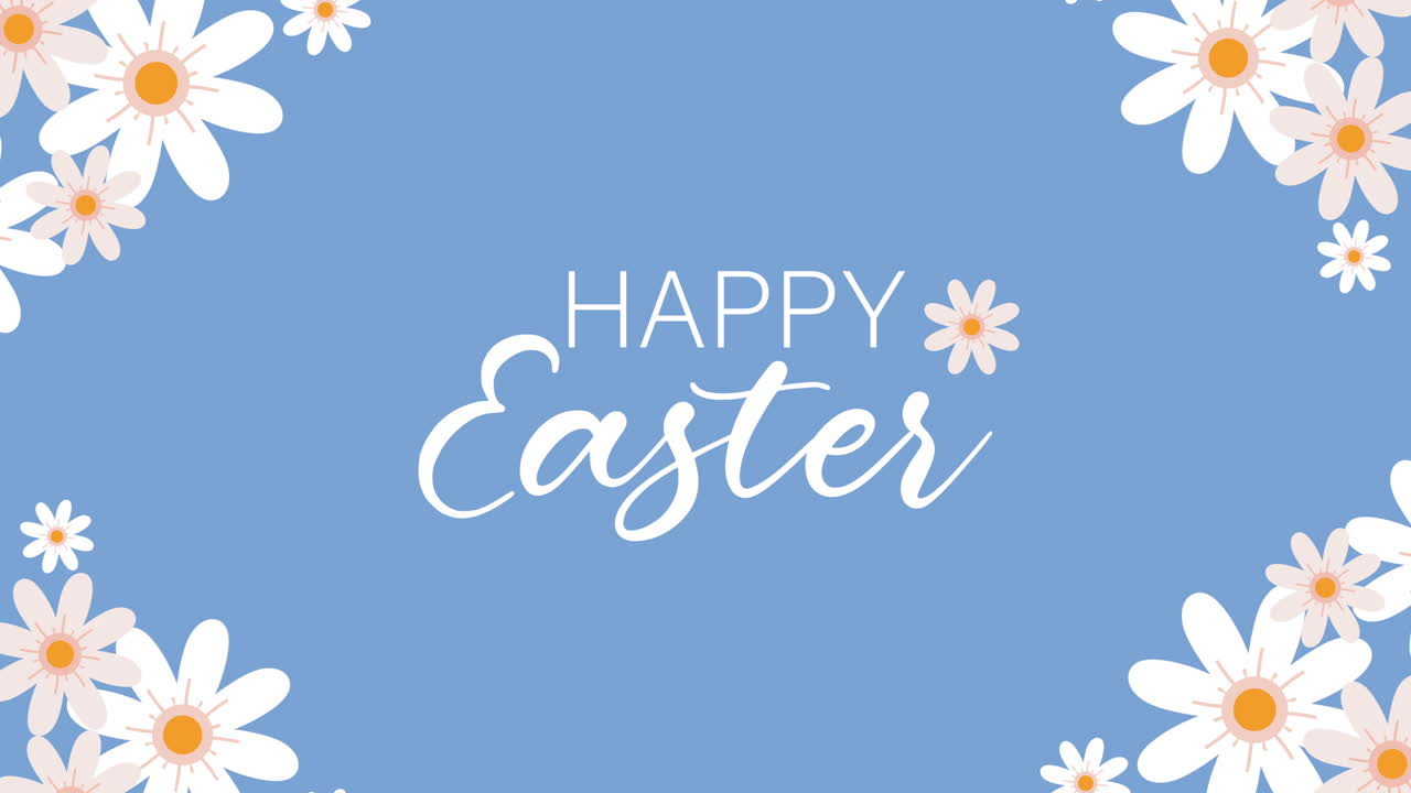 행복한 부활절 꽃 인사 카드