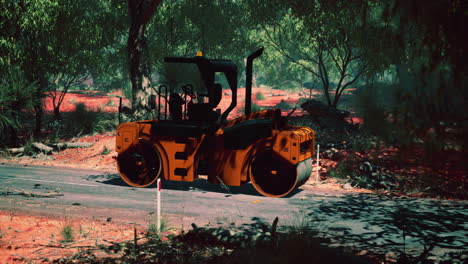 road-roller-tractor-in-the-forest