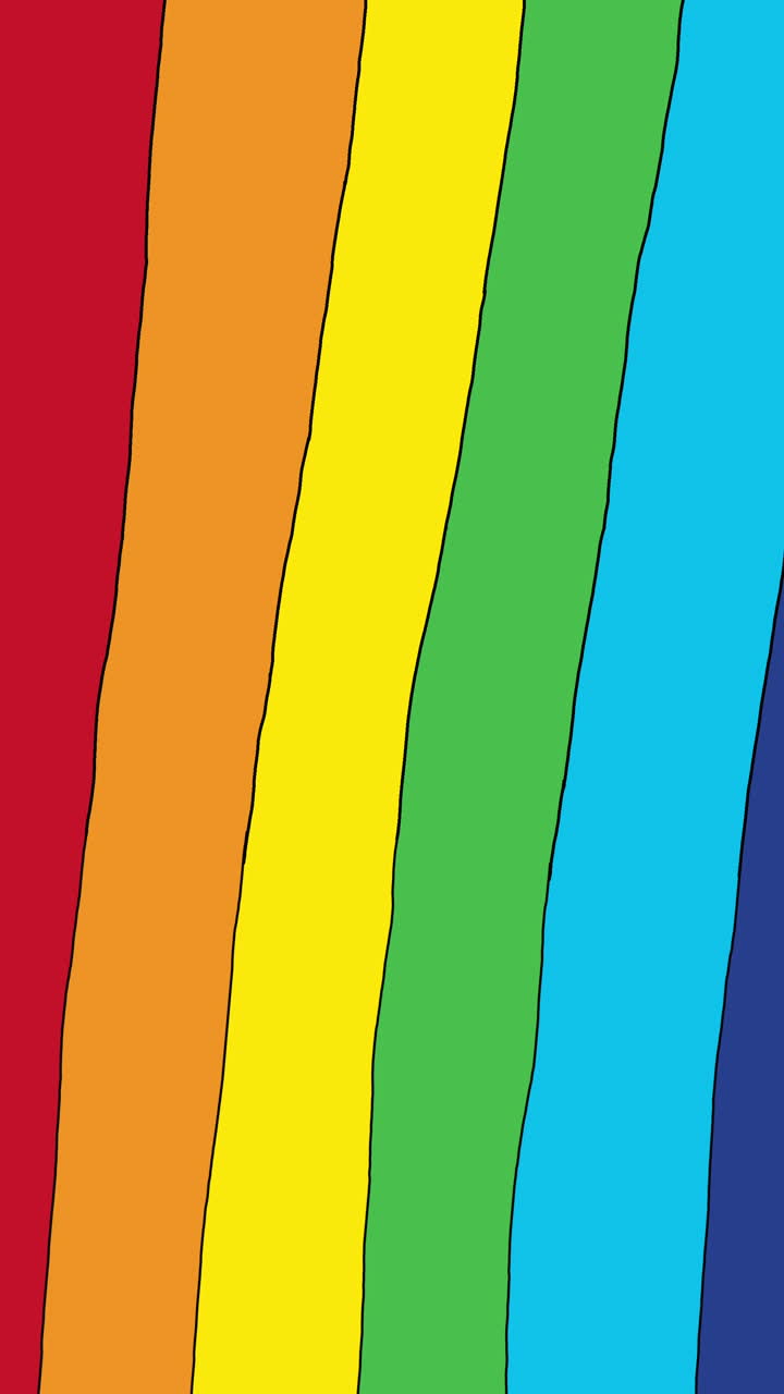 Arc-en-ciel animé et rayures diagonales en mouvement