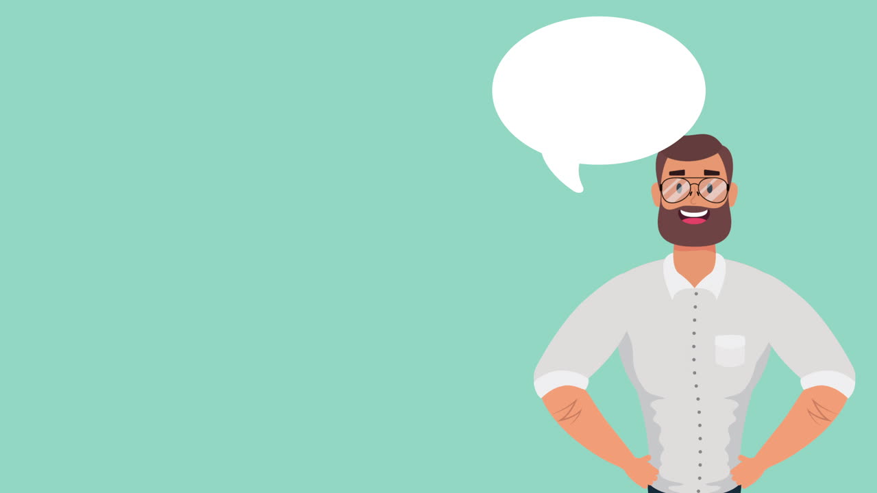 young businessman with speech bubble