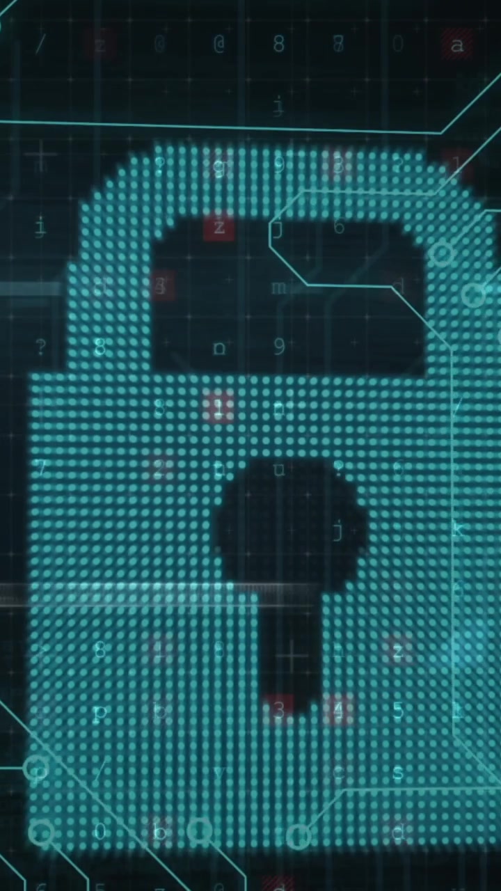 Animation of data processing over black background