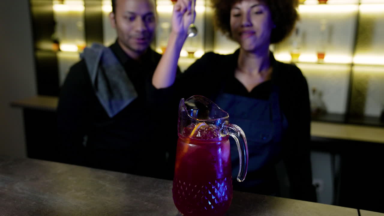 Bartender preparing a cocktail