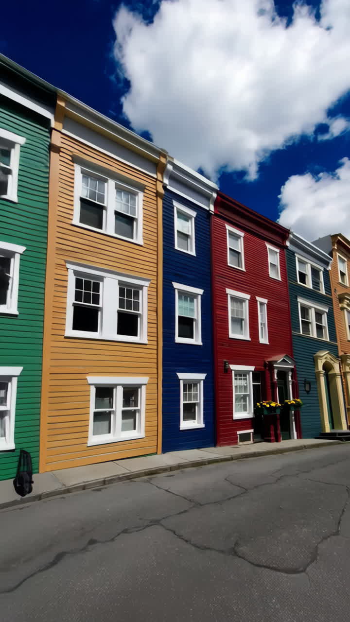 Colorful Row Houses in a Historic Town