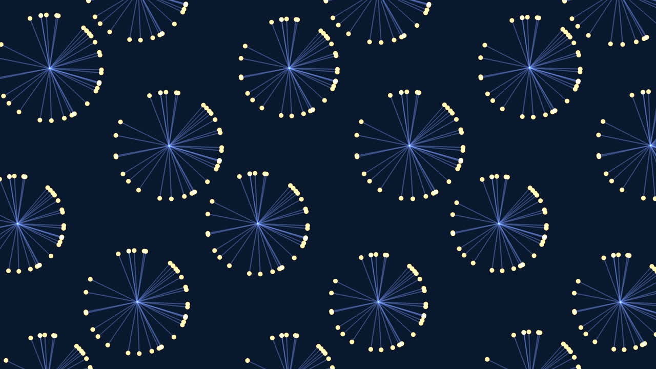Circular blue circle pattern floating on dark background