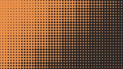 symmetrical black and white dot pattern on orange background