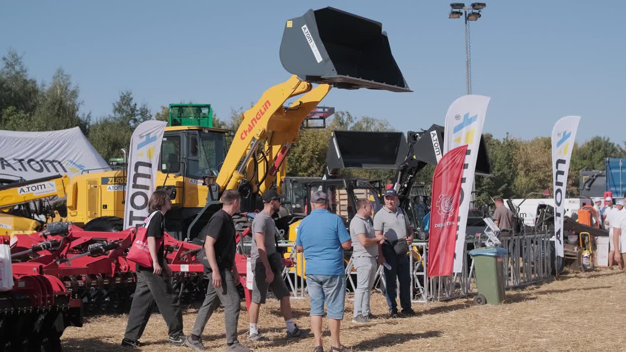 Agricultural Machinery at a Trade Show