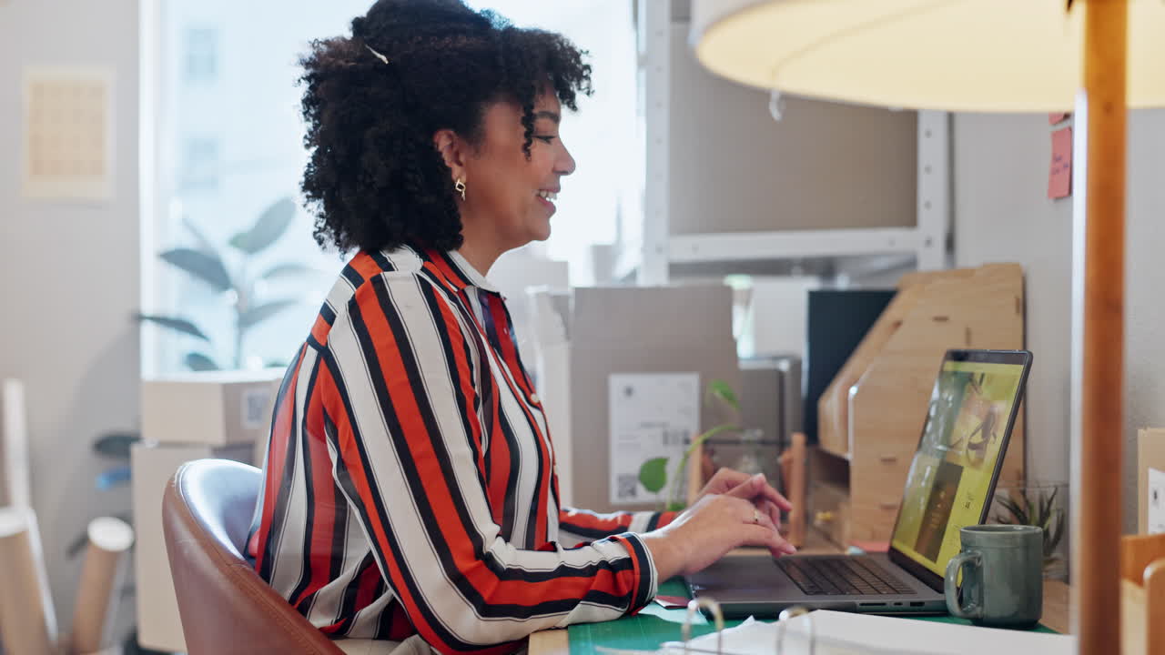 Business, office and woman with a laptop