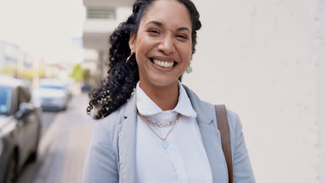 Face,-business-and-woman-walking