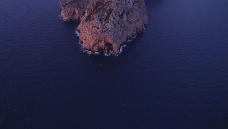 panorama view of amazing high cliffs at cap formentor lighthouse mallorca with sunrise, aerial