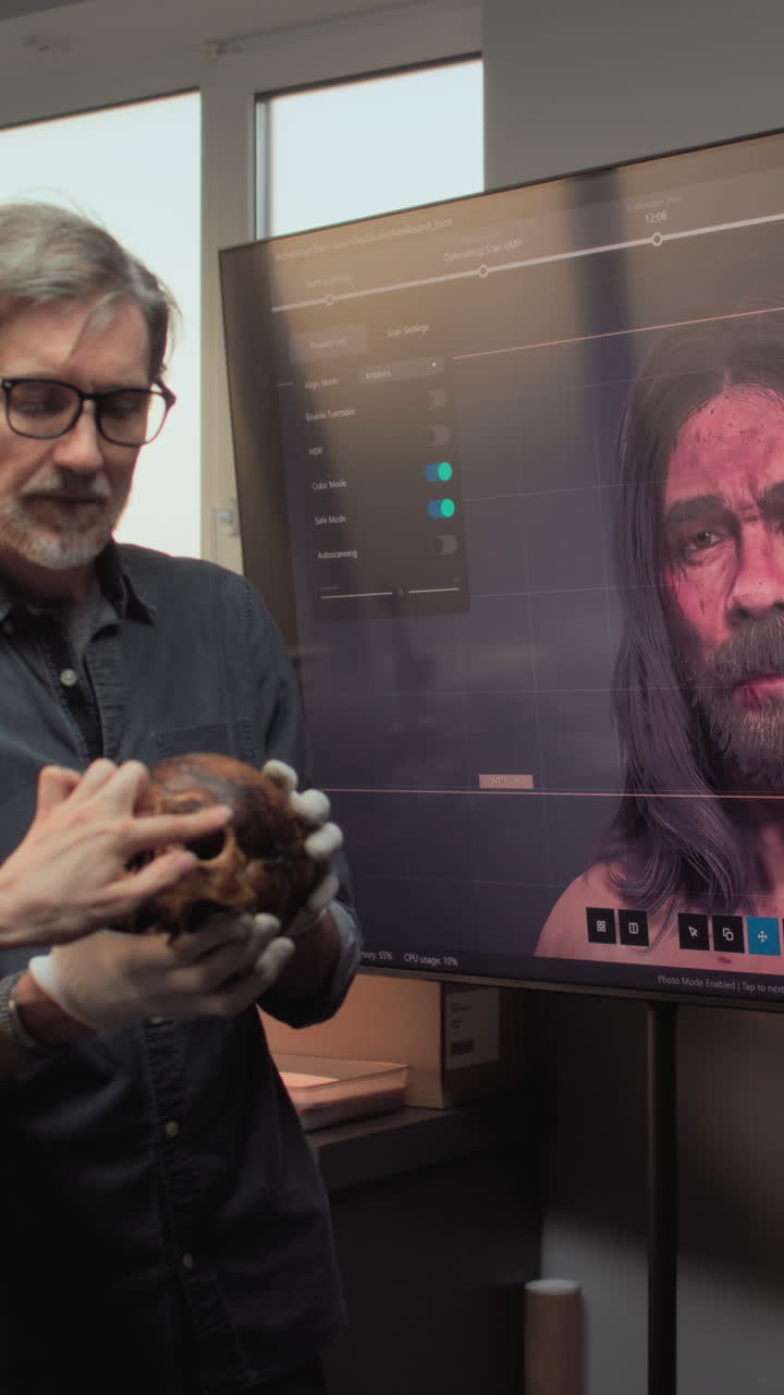 reconstrucción digital de un cráneo humano