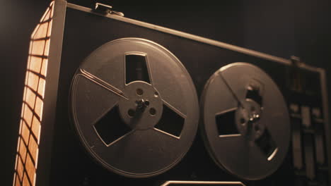 a vintage tape recorder on the table