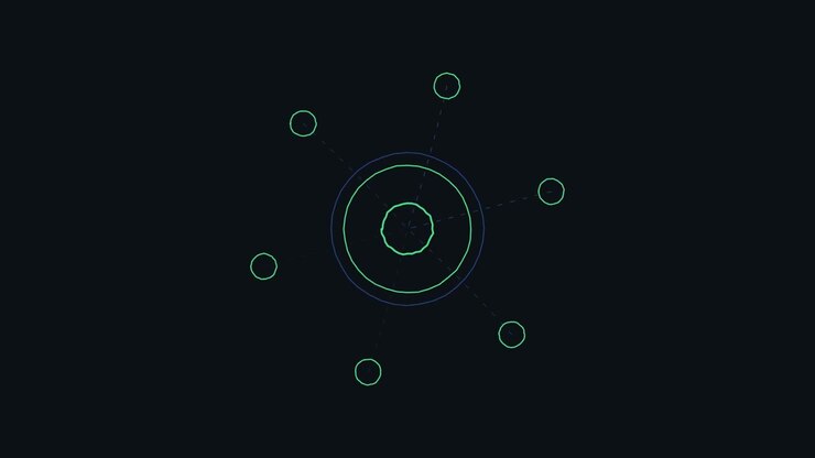 Animazione grafica astratta di connessione di rete digitale