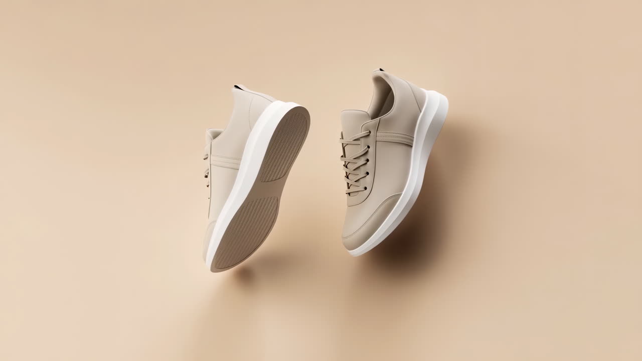 Beige sneakers, svævende