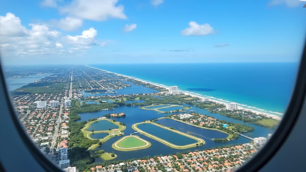 도시 해안선의 공중 전망