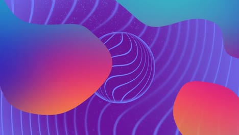 animation of purple circle and lines with moving gradient shapes