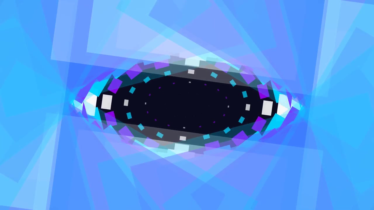 Abstract Geometric Motion Background with Rotating Purple and Blue Rectangles