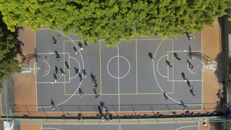 4k-drone-footage-of-people-playing-basketball