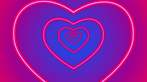 heart romance love animation valentine's day neon light tunnel portal visual effect background abstract color pink blue