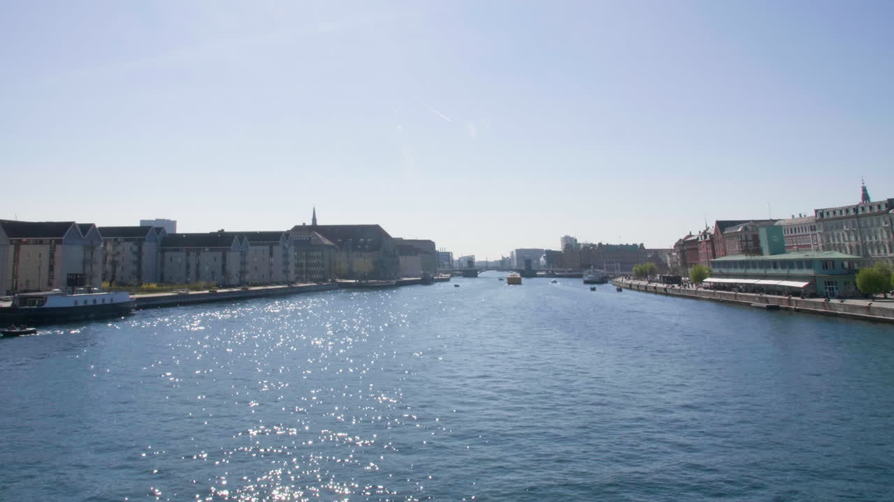 Scenic view of Copenhagen's waterfront on a bright day