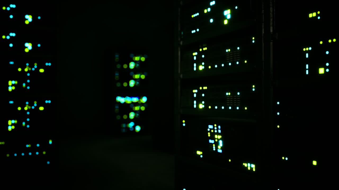 interior industrial limpio de una sala de servidor de datos con servidores