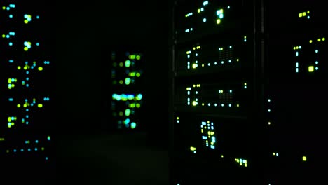 clean industrial interior of a data server room with servers