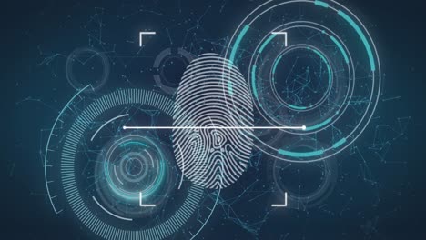 animation of data processing over biometric fingerprint