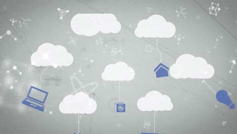 Animation-Digitaler-Wolken-Mit-Symbolen-Und-Netzwerk-Von-Verbindungen
