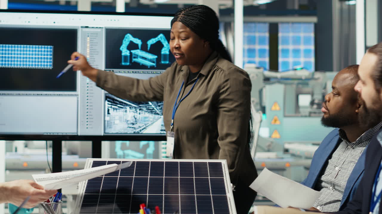 Shareholders Discussing Future Investment Opportunities In Solar Energy