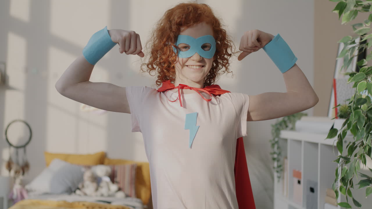 Girl Dressed as Superhero