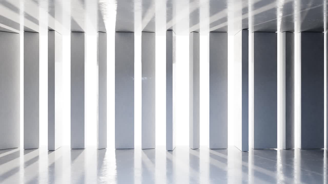 Interno architettonico moderno con luce e ombra dinamiche