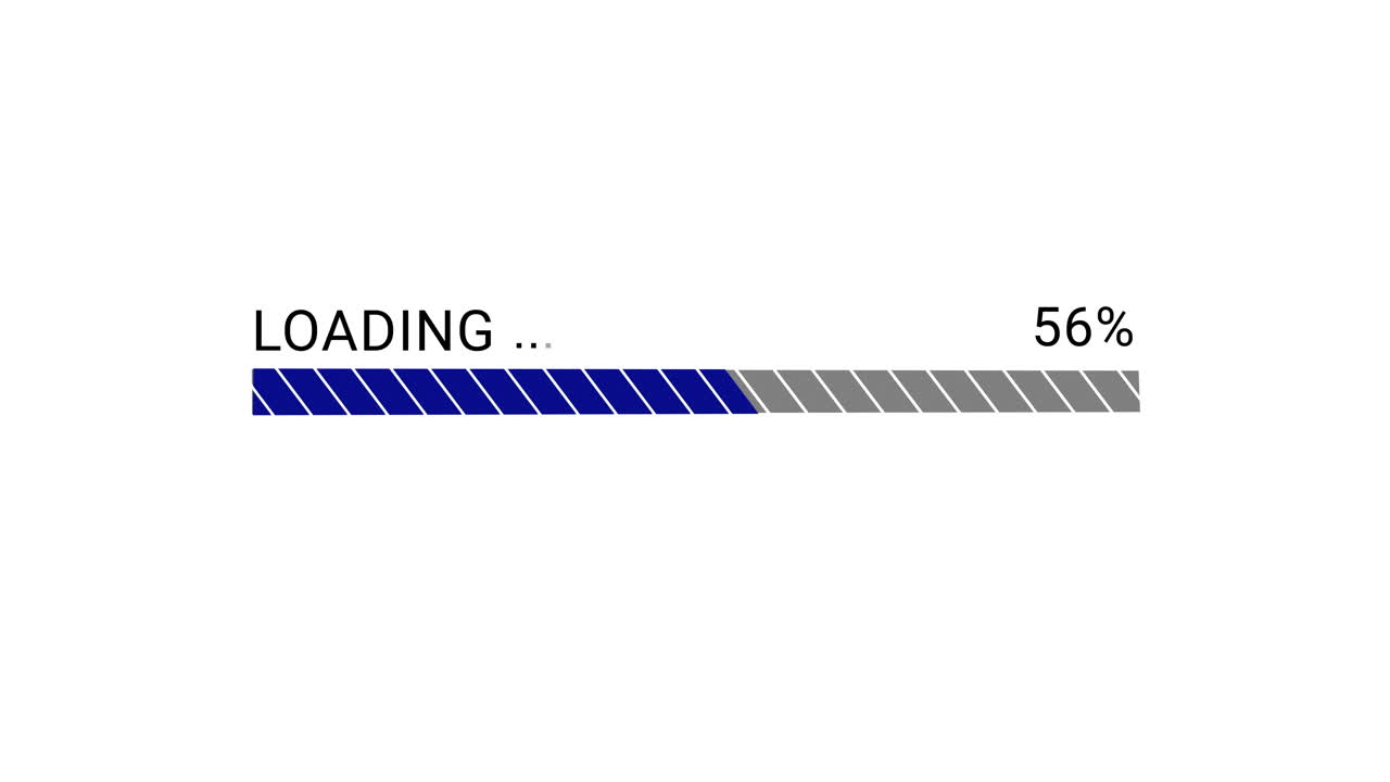 Loading Bar Animation with Percentage on White Background