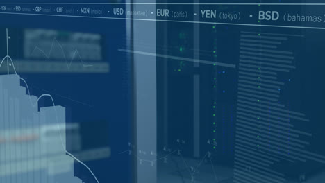 Animación-De-Múltiples-Gráficos-Y-Signos-De-Moneda-Sobre-La-Sala-De-Seguridad-De-Datos