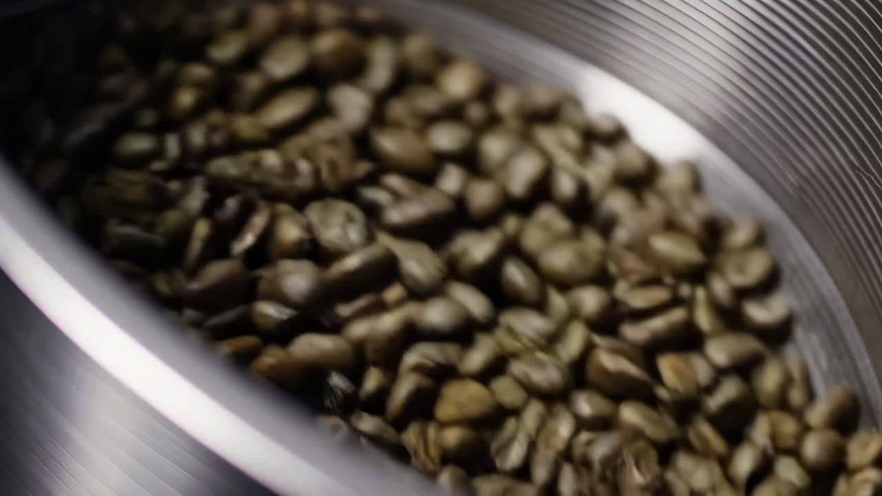 Close-up of Unroasted Green Coffee Beans