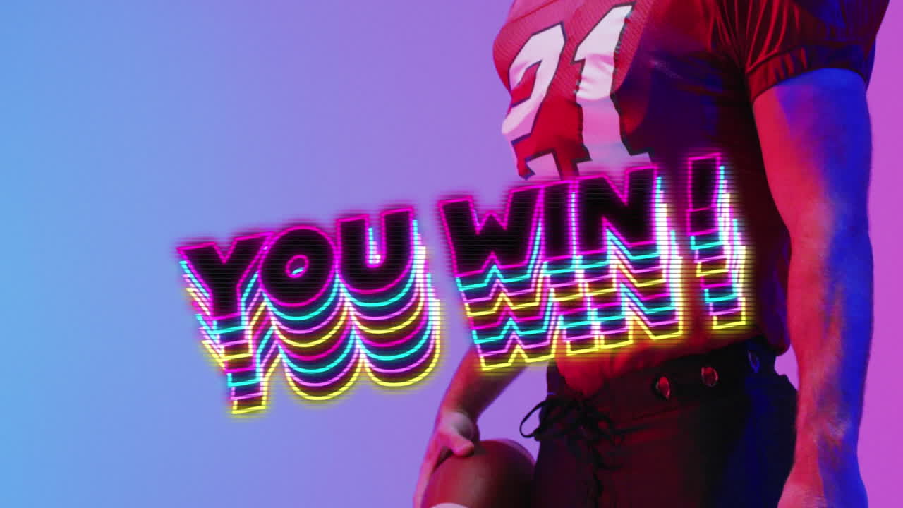 아메리칸  ⁇ 볼 선수를 상대로 텍스트를 이기는 애니메이션