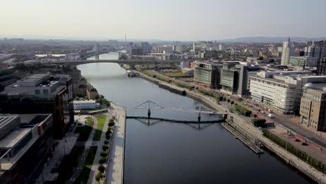 Fly-over-Glasgow-Clyde-river-west