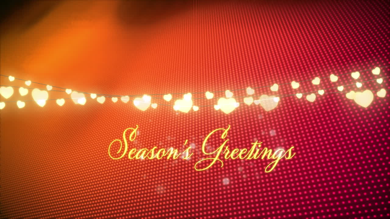 계절의 애니메이션 축하 문자 빨간색 배경