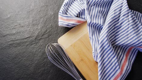 whisker, chopping board and cloth 4k