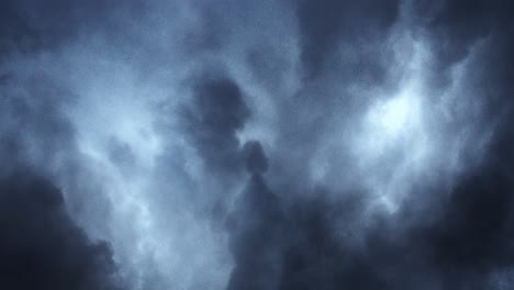 thunderstorm inside dark clouds moving closer