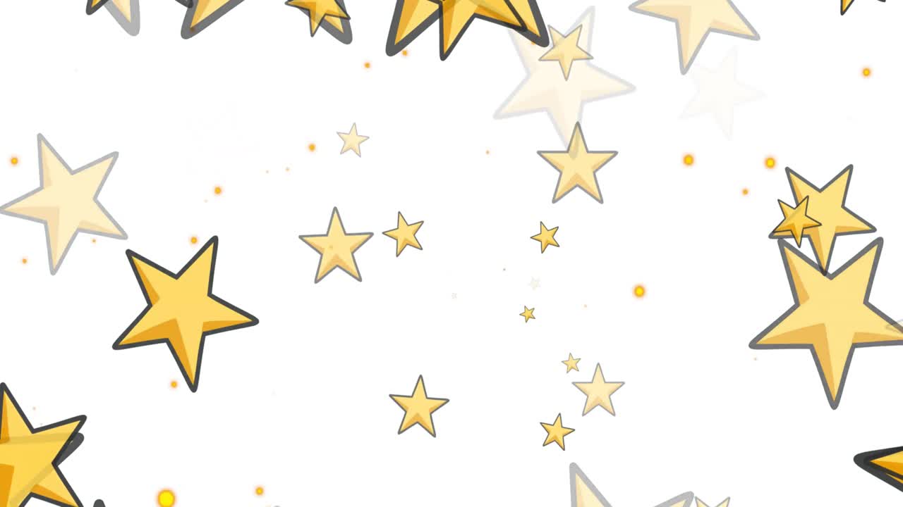 animación de estrellas cayendo sobre un fondo blanco