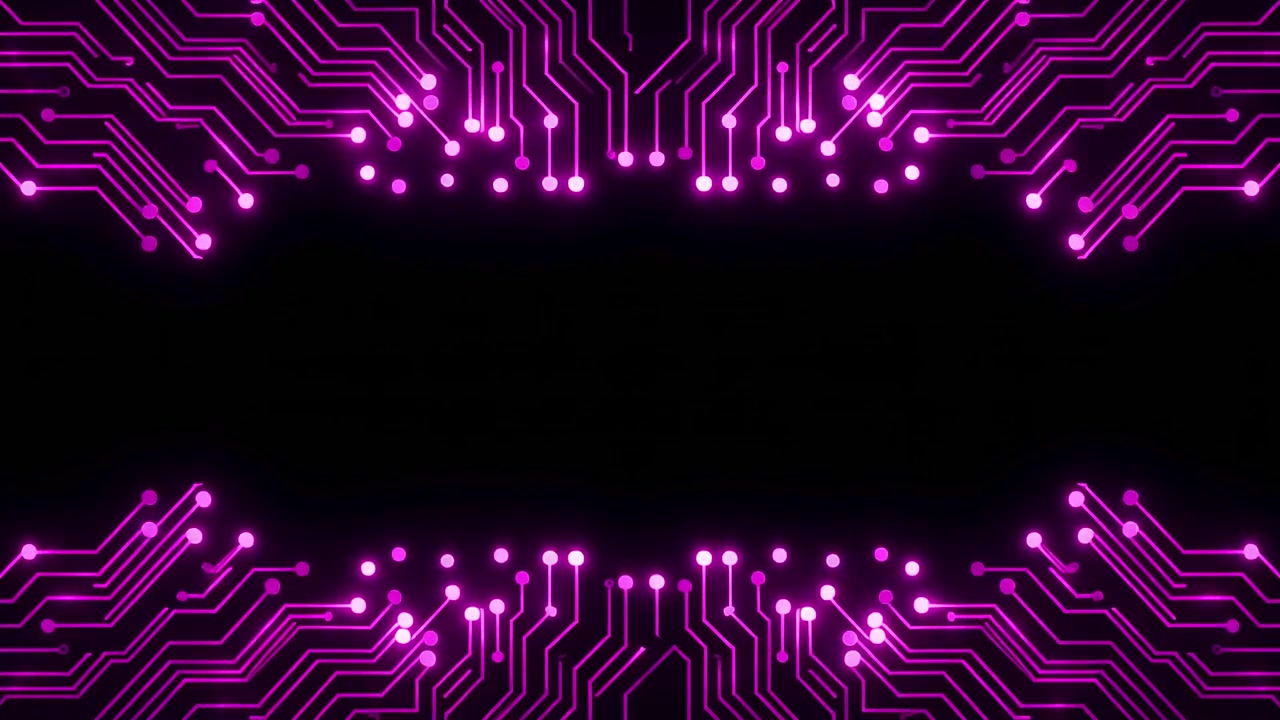 Animated Pink Circuit Board Frame with Glowing Dots