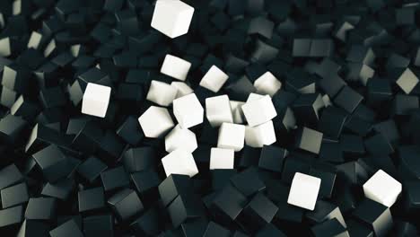 black white background from a pile of abstract cubes