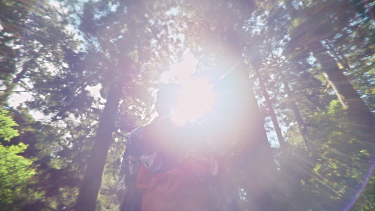 Woman in Kimono in Forest