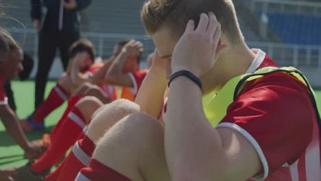 hockey players preparing before a game