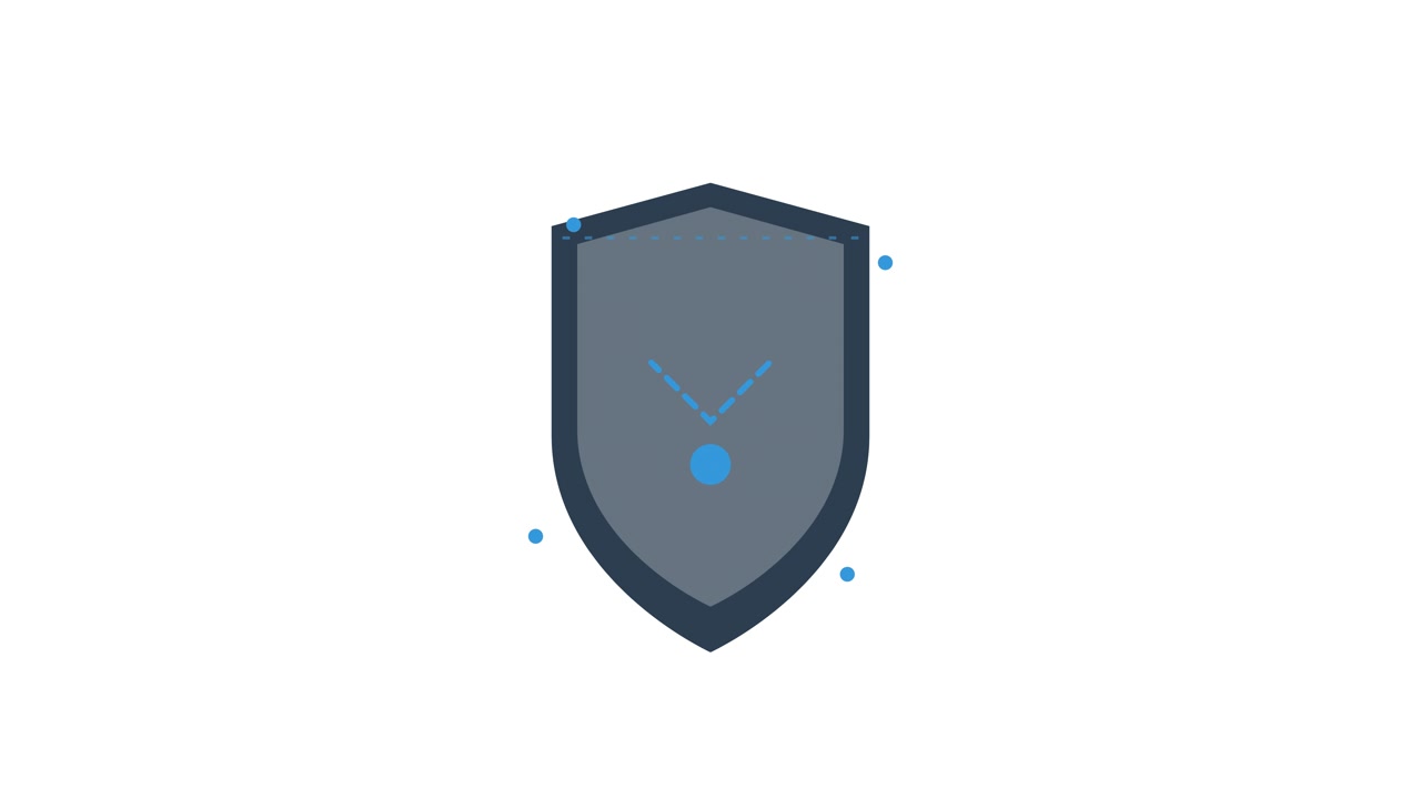 Icono de Escudo Animado que Representa Ciberseguridad y Protección