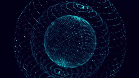 technology sphere with connecting dots. digital abstract network structure. 3d rendering.