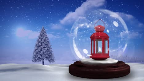 Animation-Einer-Schneekugel-über-Der-Winterlandschaft