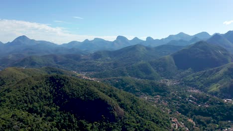 aerial view of serra dos órgãos mountain range and petrópolis, rio de janeiro.